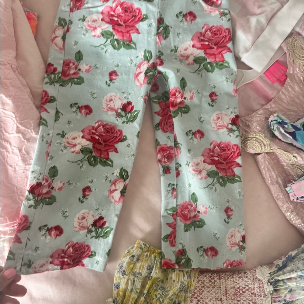 Janie & Jack “Pink Label”Floral Print Pants